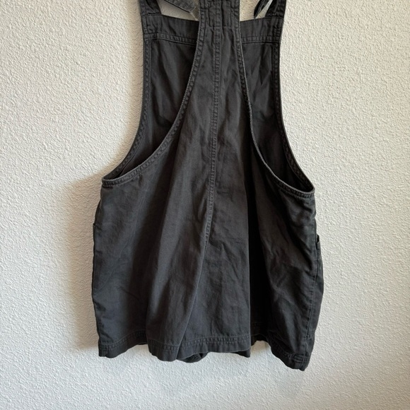 Aerie Women's Small Grey Overall Shorts Cotton Boho Relaxed Knot Front Casual - Picture 6 of 8